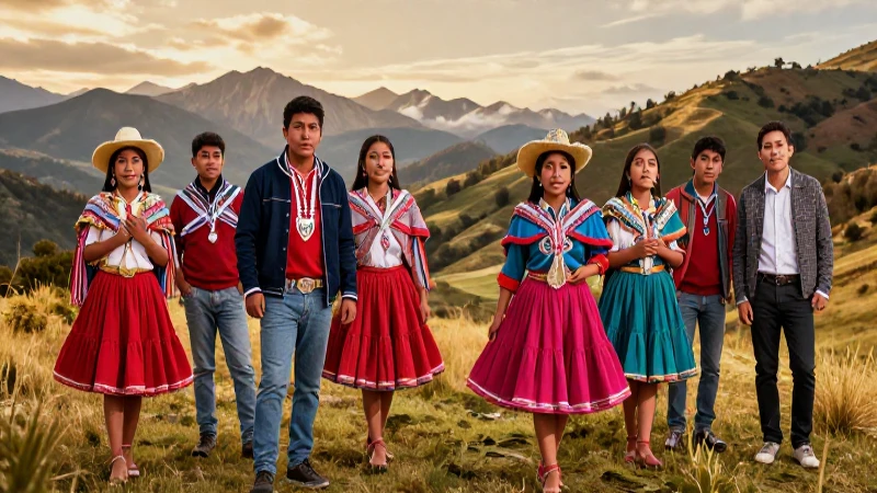Jóvenes latinos en vibrante paisaje dorado