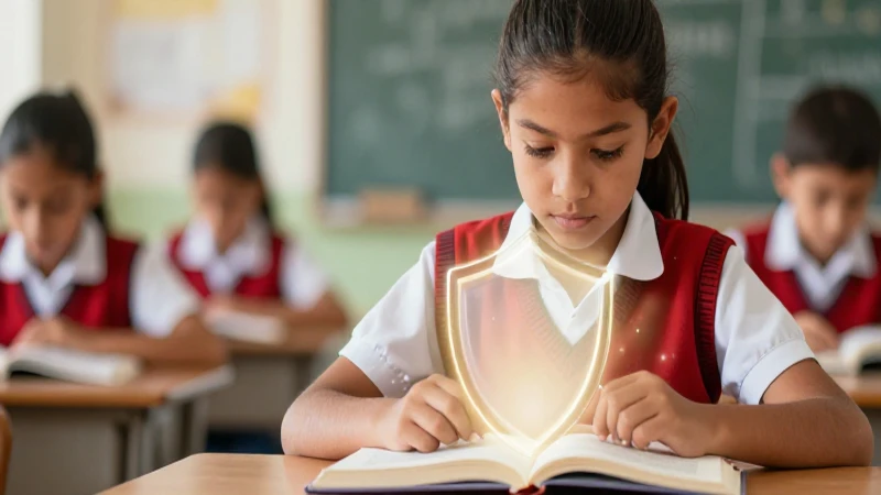 Amparo contra libros de texto: Protege tus derechos educativos ahora 3 Estudiante concentrado con escudo legal y conocimiento