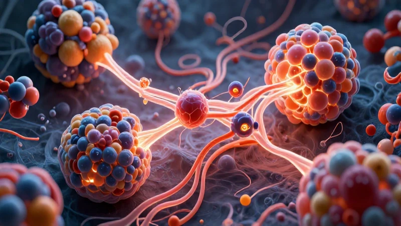 Visualización 3D detallada del metabolismo celular