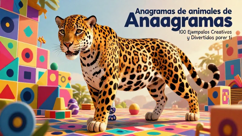 Jaguar colorido con anagramas en estilo vibrante