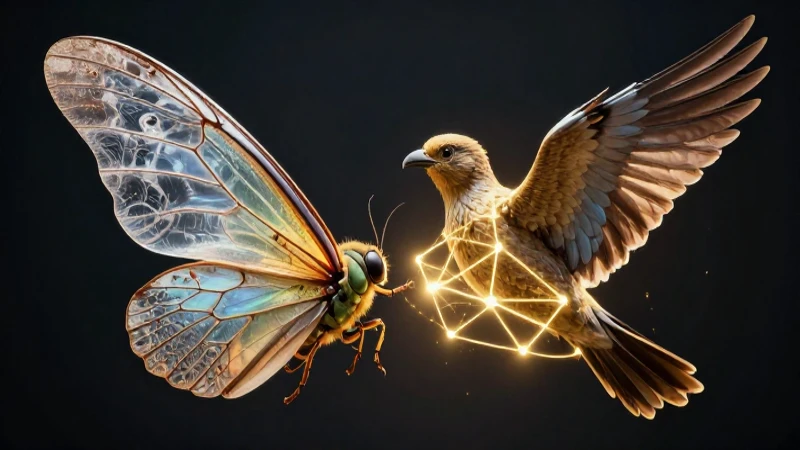 Alas contrastantes conectadas por una red evolutiva brillante