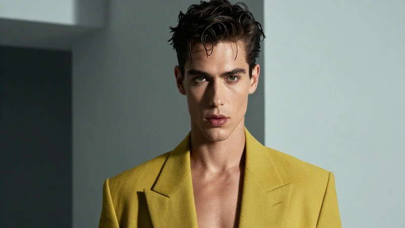Icono andrógino en estilo editorial de moda