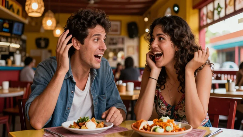 Comedia y anécdotas divertidas en restaurante