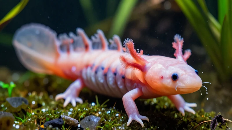 Anfibios Ejemplos: 15 Impresionantes Animales Anfibios 9 Axolote hiperrealista en su entorno acuático