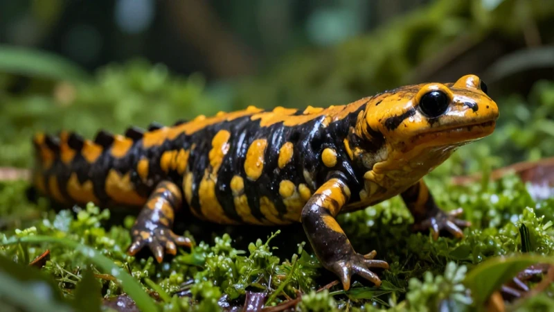 Anfibios Ejemplos: 15 Impresionantes Animales Anfibios 8 Salamandra tigre vibrante en la selva