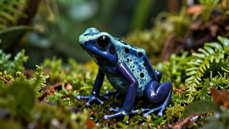 Rana venenosa mexicana vibrante en selva detallada