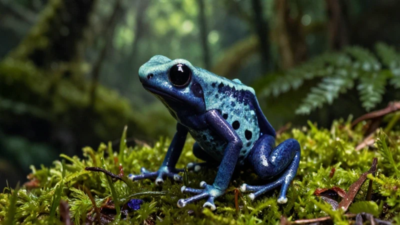 Rana dardo detallada en selva mexicana vibrante