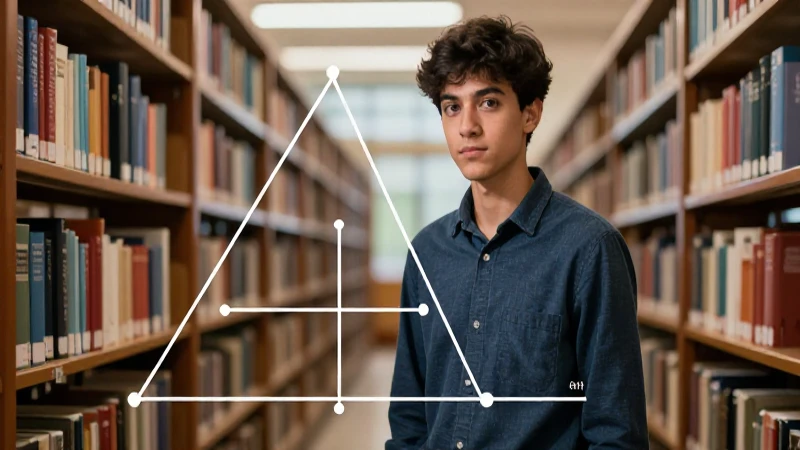 Retrato de estudiante con geometría
