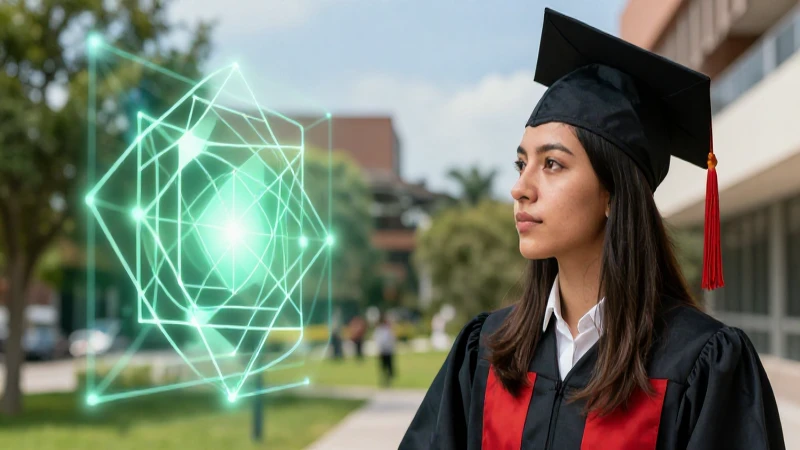 Joven profesional reflexiona sobre diagrama en universidad moderna