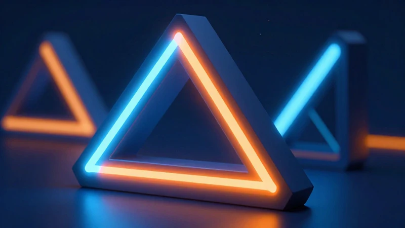 Ilustración educativa abstracta con geometría y luces