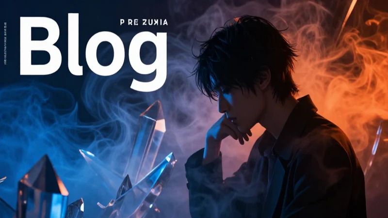 Figura contemplativa con cristales y luz dramática