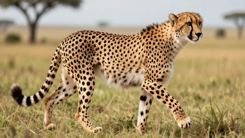 Los 10 animales más sorprendentes que caminan: ¡Te fascinarán! 3 Cheetah majestuoso en la sabana, imagen impactante y realista