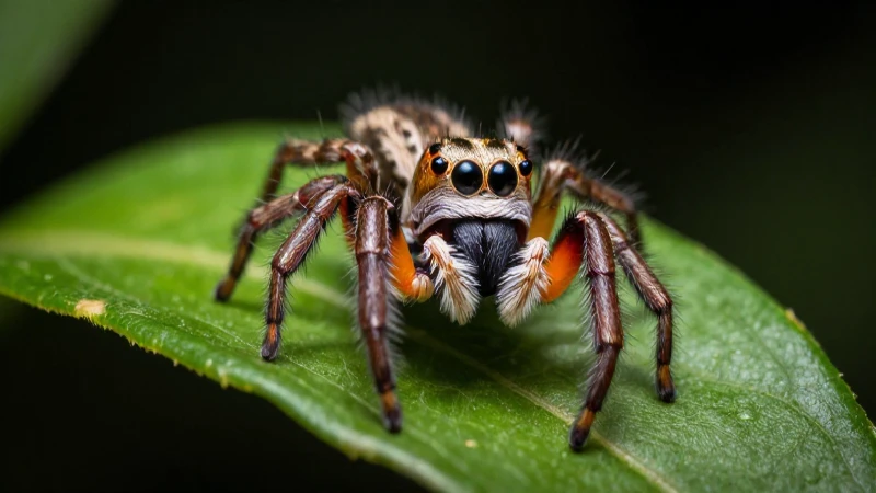 Los 10 animales más sorprendentes que caminan: ¡Te fascinarán! 5 Araña vibrante, macro fotografía dramática en hoja