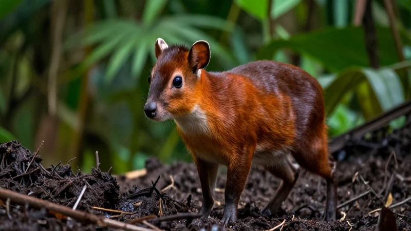 Agouti vibrante en entorno tropical detallado