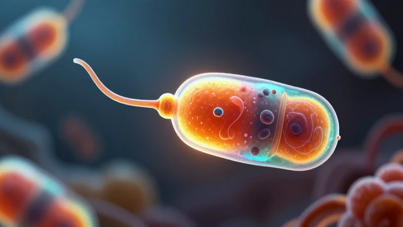 Ilustración científica de célula unicelular dividiéndose