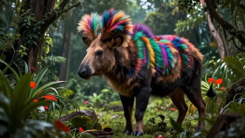 Conoce la Conoce diversidad de animales que tienen plumas 3 Ilustración de mamífero majestuoso en paisaje mexicano