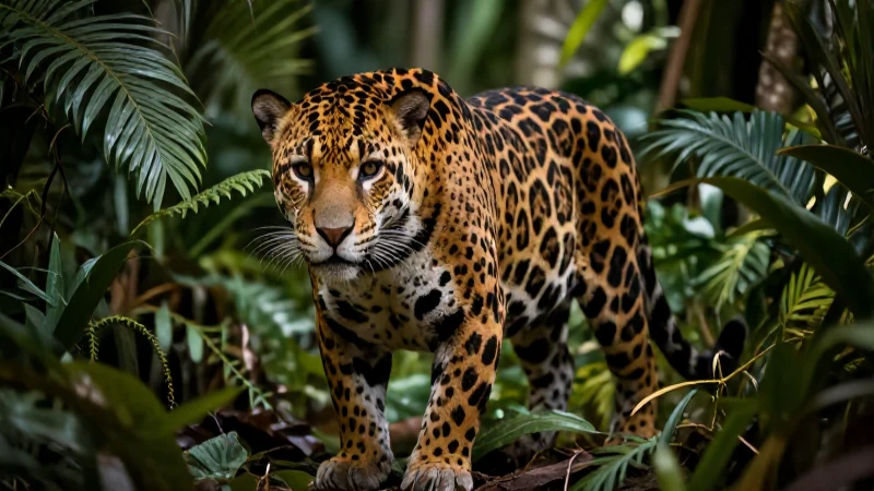 Jaguar majestuoso en su hábitat natural y fragmentado