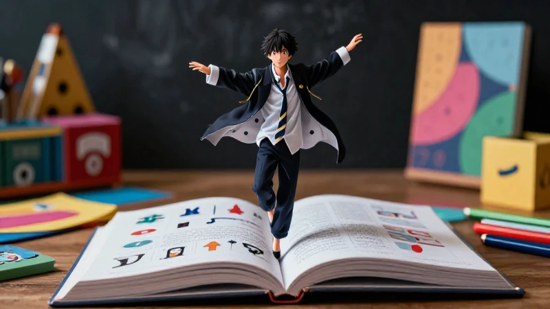 Ánime: Definición, características y conceptos esenciales 3 Retrato anime moderno sobre un libro arquitectónico vibrante