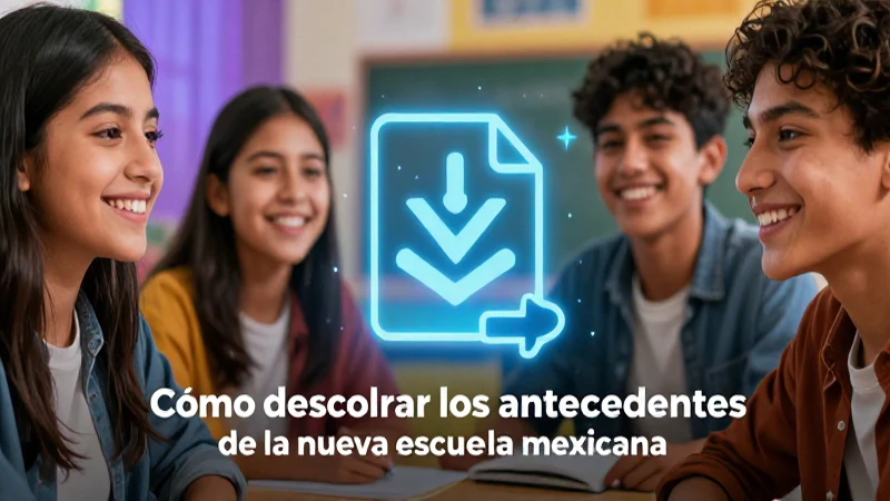 Estudiantes mexicanos descargando la Nueva Escuela Mexicana