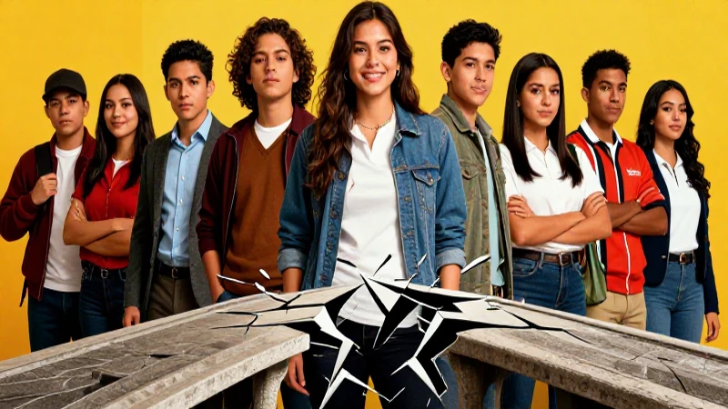 Estudiantes mexicanos cruzan un puente simbólico