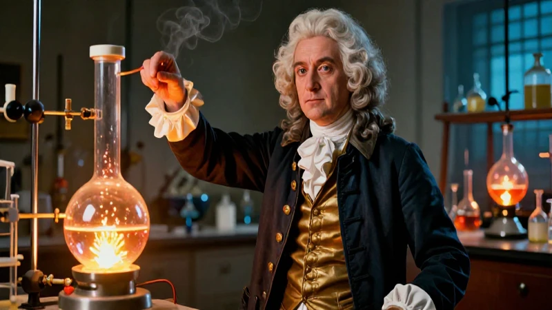 Antoine Lavoisier: Vida y logros del padre de la química moderna 8 Retrato dramático de Lavoisier en laboratorio antiguo