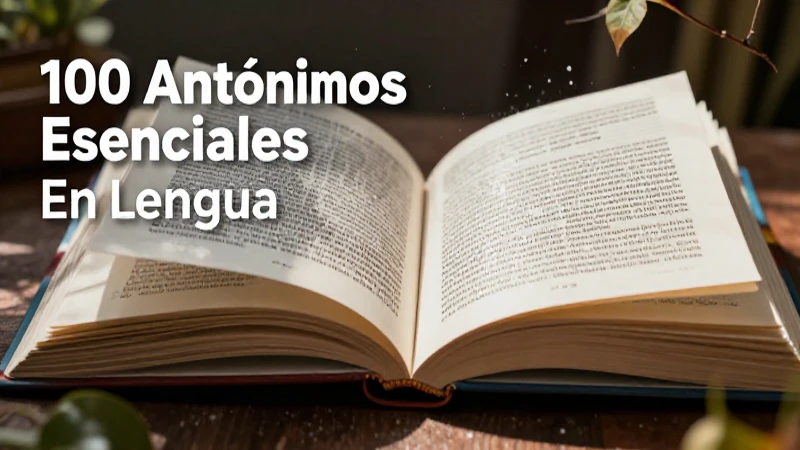 100 antónimos esenciales para el lenguaje