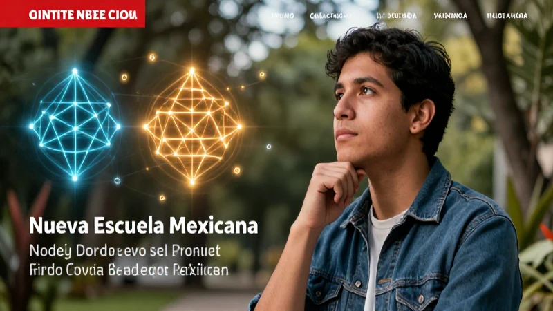 Estudiante mexicano reflexiona con símbolos de idioma