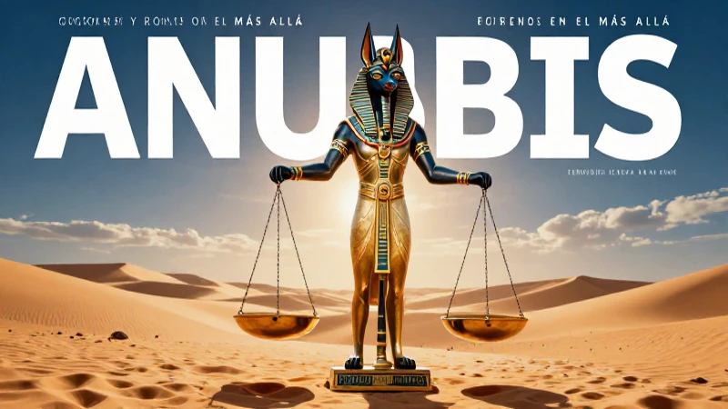 Anubis: Información, características, símbolos y más 4 Anubis, guardián del juicio, en un majestuoso inframundo