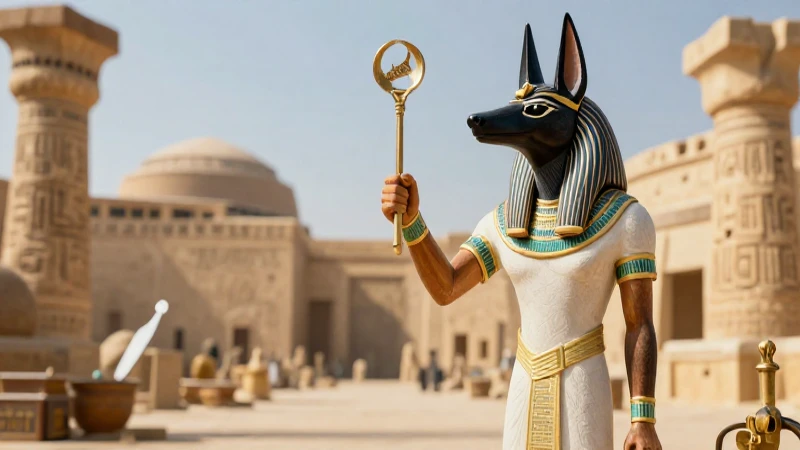 Anubis: Información, características, símbolos y más 5 Anubis ilustrado con herramientas egipcias de embalamiento