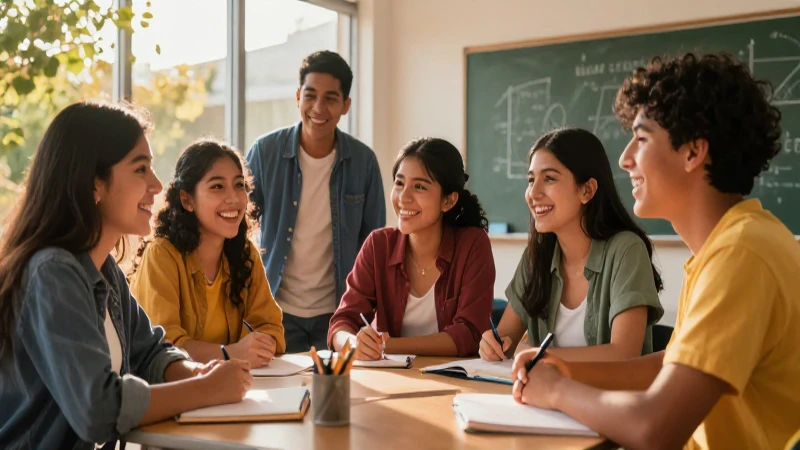 Revolución Educativa: La nueva escuela mexicana te sorprenderá 4 Estudiantes mexicanos felices en entorno educativo moderno