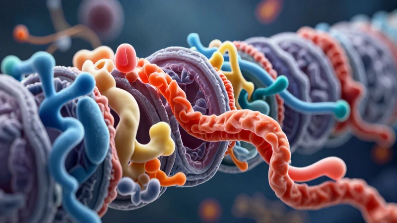 Complejo del Golgi detallado con proteínas vibrantes