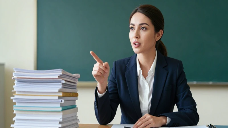 Educador en clase con libros legales