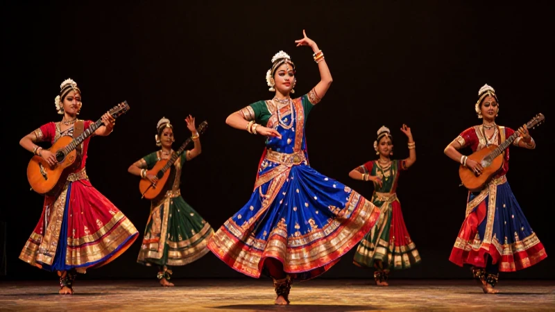 Explora la riqueza cultural de la India: tradiciones, música, danza y más 3 Danza indiana vibrante y colorida en su máximo esplendor