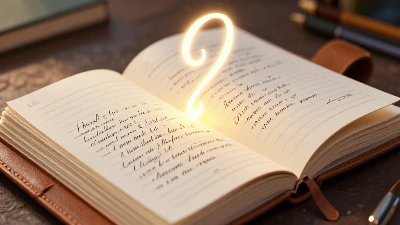 Apóstrofe: 10 Ejemplos que Iluminan Su Uso en la Escritura 3 Ilustración detallada de un diario con acento luminoso