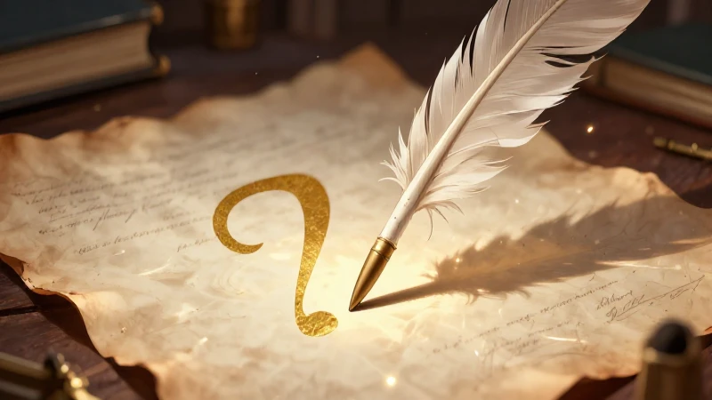 Apóstrofe: 10 Ejemplos que Iluminan Su Uso en la Escritura 8 Pluma elegante sobre pergamino brillante