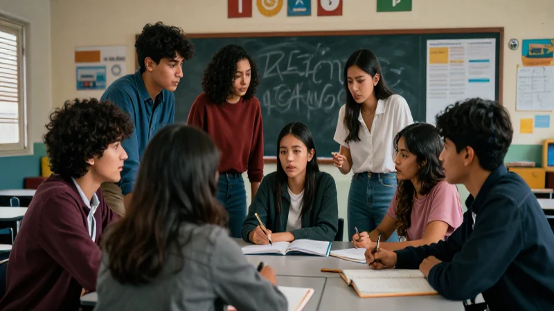Estudiantes diversos colaboran en aula mexicana