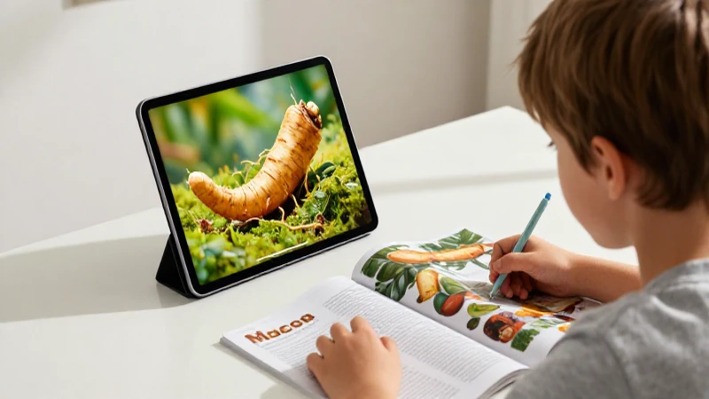 Niño estudiando con estética vibrante y moderna