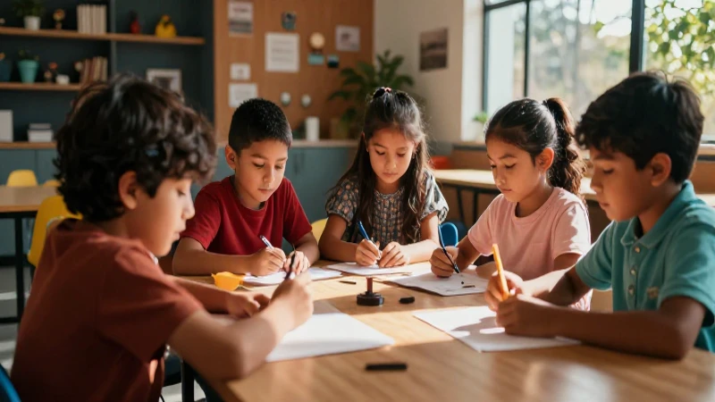 Conoce cómo la nueva escuela mexicana transforma tu aprendizaje 3 Niños mexicanos creativos en un entorno moderno