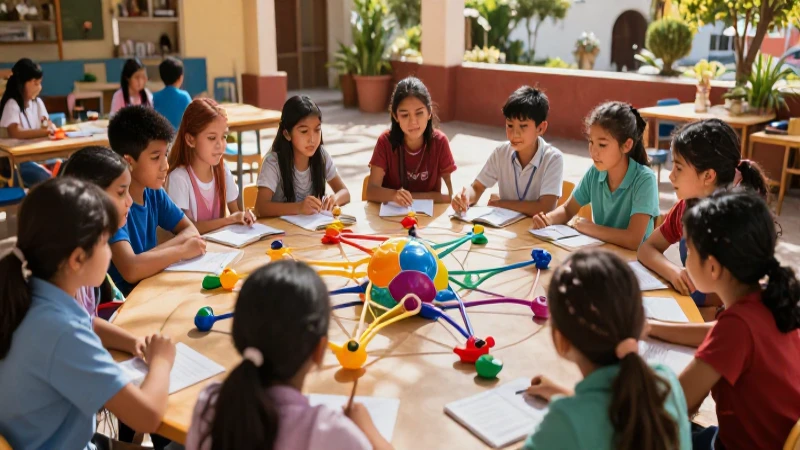 Estudiantes colaboran en aula mexicana