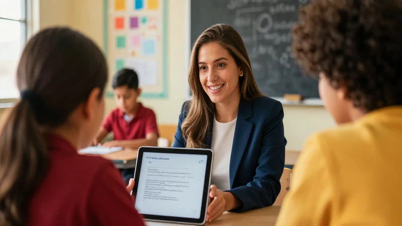 Educadora mexicana digital enseña a estudiante