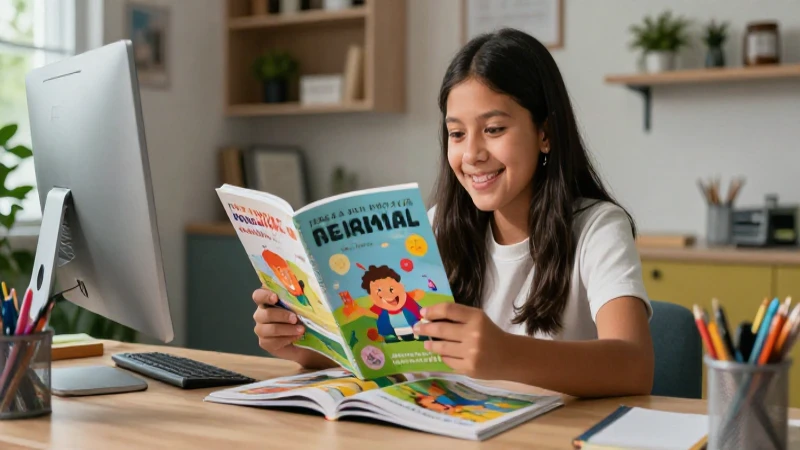 Estudiante mexicana feliz en un entorno de aprendizaje dinámico