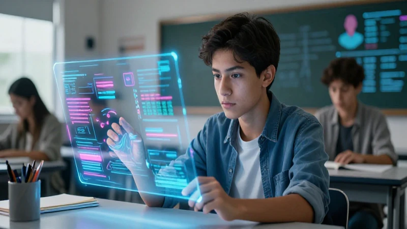 Estudiante mexicano enfocado en realidad digital