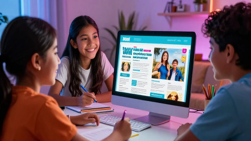 Jóvenes mexicanos felices aprendiendo con tecnología