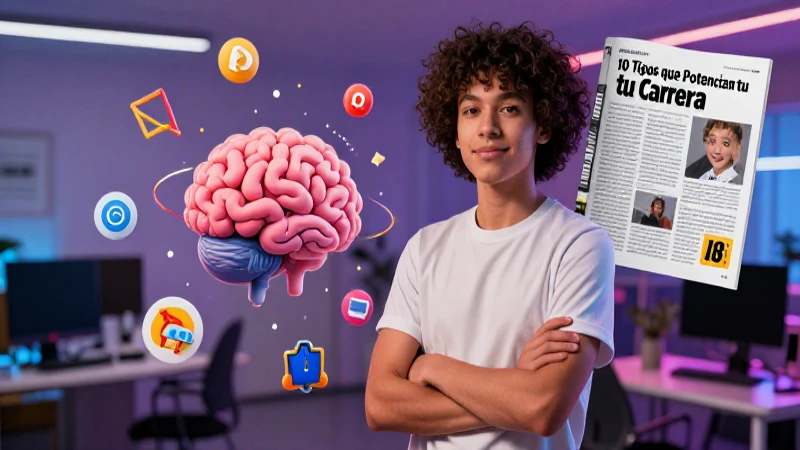 Retrato moderno de estudiante y sus habilidades