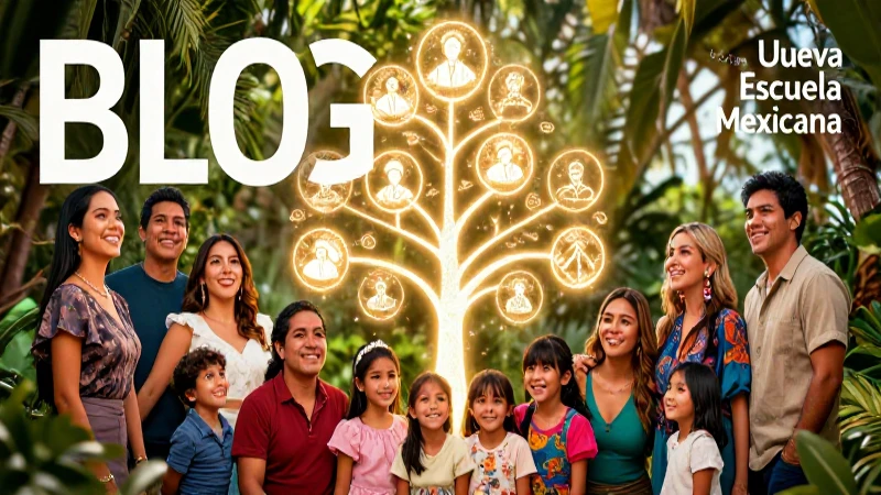 Árbol genealógico: qué es, utilidad y cómo se desarrolla 4 Familia mexicana con su árbol genealógico ilustrado
