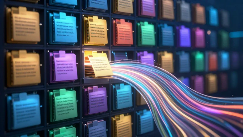 Estructura digital de archivos con estética educativa