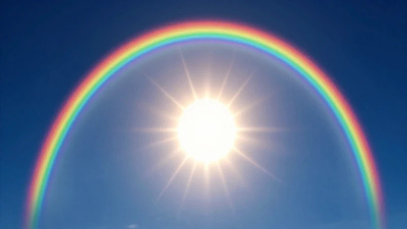 Arcoiris alrededor del sol: fenómenos y curiosidades 9 Arcos de colores brillantes y un sol naciente dinámico