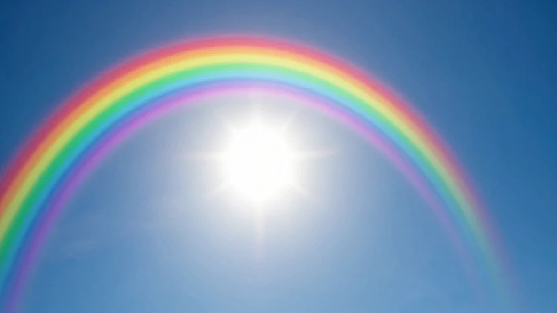 Arcoiris alrededor del sol: fenómenos y curiosidades 7 Sol y arcoíris vibrantes bajo un cielo azul