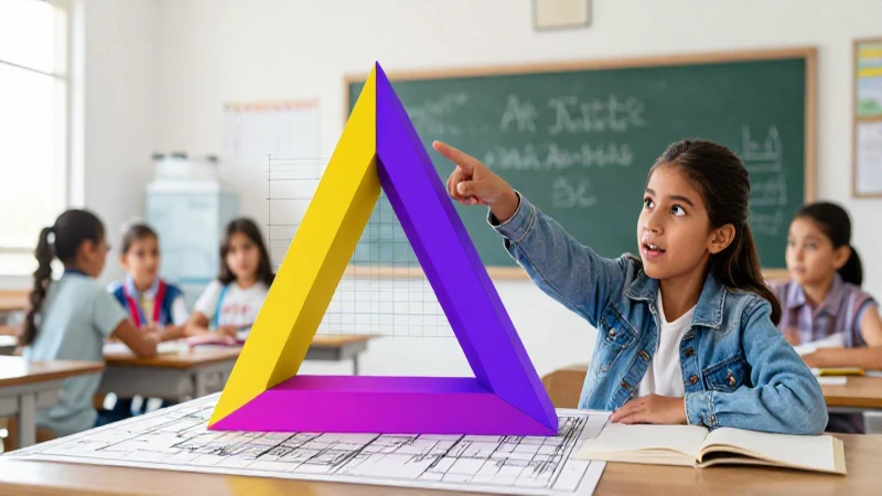 Calcula el área del trapecio - Guía sencilla con fórmula y pasos 5 Estudiante señala diseño vibrante en aula