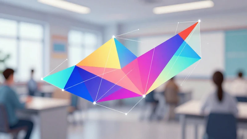 Geometría vibrante y brillante en vista 3D